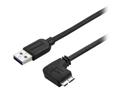 StarTech.com 0.5m 20in Slim Micro USB 3.0 Cable M/M - Right-Angle ...