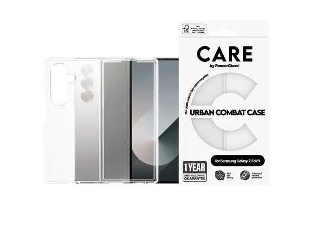 PanzerGlass CARE Galaxy Z Fold7 Urban Combat deksel (gjennomsiktig) Klar ramme 