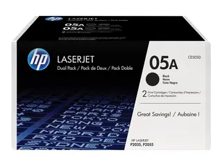 HP 05A - 2-pack - svart - original - LaserJet tonerpatron (CE505D) - for LaserJet P2055