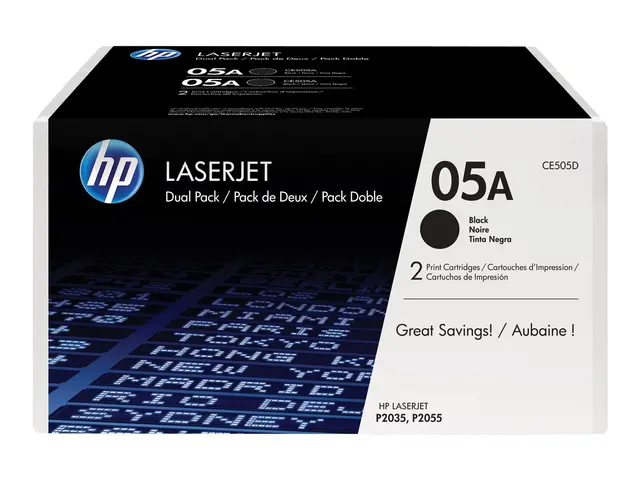 HP 05A - 2-pack svart original LaserJet tonerpatron (CE505D) for P...