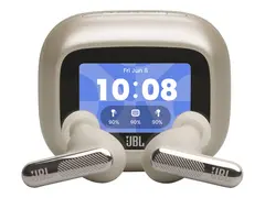 JBL LIVE Beam 4 - True wireless-hodetelefoner med mikrofon i øret - Bluetooth - aktiv støydemping - champagne