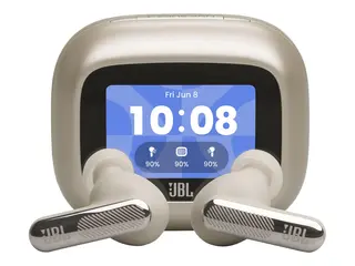 JBL LIVE Beam 4 - True wireless-hodetelefoner med mikrofon i øret - Bluetooth - aktiv støydemping - champagne