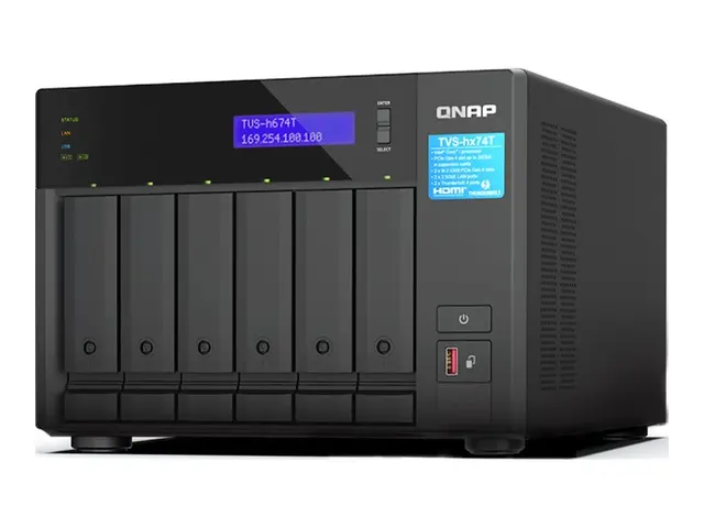 QNAP TVS-H674T - NAS-server 6 brønner SATA 6Gb/s RAID 0, 1, 5, 6, ...