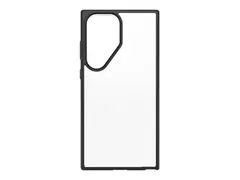 OtterBox React Series - Baksidedeksel for mobiltelefon antimikrobielt - termoplastisk elastomer (TPE), polykarbonat - svart krystall - for Samsung Galaxy S23 Ultra