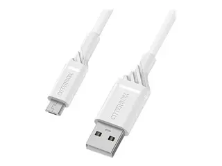 OtterBox Standard - USB-kabel - USB (hann) til Micro-USB type B (hann) USB 2.0 - 1 m - skydr&#248;mhvitt