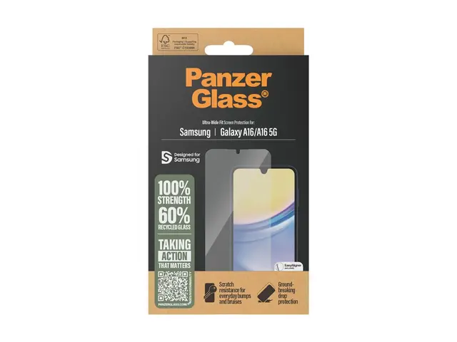 PanzerGlass - Skjermbeskyttelse for mobiltelefon - ultrabred passf...