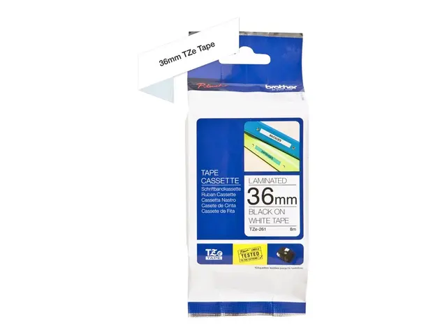 Brother TZe-261 - Selv-adhesiv svart på hvitt Rull (3,6 cm x 8 m) ...