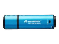 Kingston IronKey Vault Privacy 50 Series USB-flashstasjon - kryptert - 128 GB - USB-C 3.2 Gen 1 - TAA-samsvar