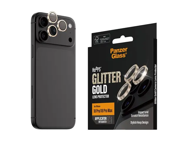 PanzerGlass Hoops - Linsebeskytter for mobiltelefon - glitrende gull