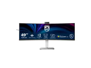 Philips 49B2U5900CH - 5000 Series - LED-skjerm kurvet - USB - 49" (48.8" synlig) - 5120 x 1440 Dual Quad HD @ 75 Hz - VA - 400 cd/m² - 3000:1 - DisplayHDR 400 - 4 ms - 2xHDMI, DisplayPort, USB-C - høyttalere - svart