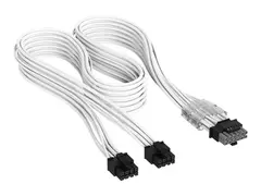 CORSAIR Elite Premium Type 5 - Strømkabel 8-pins PCIe-strøm (hann) til 16-stifts PCI-strøm (hann) - 65 cm - individually sleeved - hvit