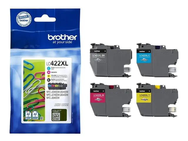 Brother LC422XL - 4-pack svart, gul, cyan, magenta original blekkp...