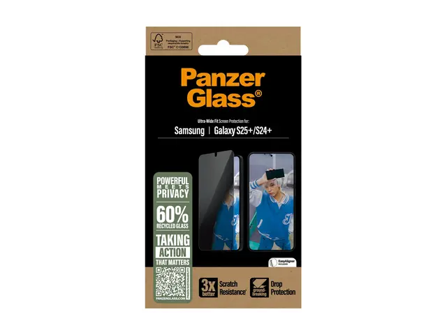 PanzerGlass Privacy - Skjermbeskyttelse for mobiltelefon ultrabred...