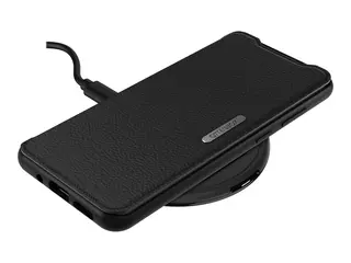 OtterBox Strada Series - Lommebok for mobiltelefon l&#230;r, polykarbonat - skyggesvart - for Samsung Galaxy S20+, S20+ 5G