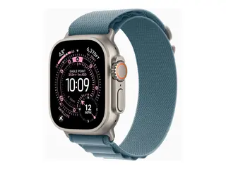 Apple Watch Ultra 3 - 49 mm - naturlig titan Ja smartklokke med Alpine Loop - tekstil - lys bl&#229; - b&#229;ndbredde: M - 64 GB - LTE, NFC, Wi-Fi 4, UWB, Bluetooth - 5G - 61.6 g