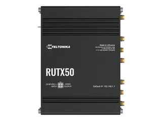Teltonika RUTX50 - Trådløs ruter - WWAN 4-portssvitsj 1GbE Dobbeltbånd - 5G, 4G, 3G - DIN-skinnemonterbar, overflatemonterbar, veggmonterbar