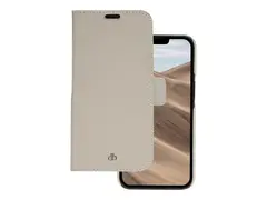 dbramante1928 New York - Lommebok for mobiltelefon rullesteinsbelagt fullnarvet b&#230;rekraftig skinn - sanddyne - for Apple iPhone 14