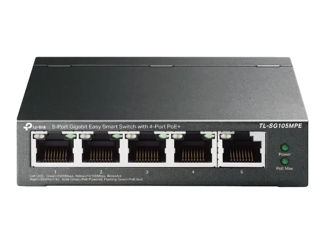 TP-Link TL-SG105MPE V1.60 - Switch 5 x 10/100/1000 stasjonær