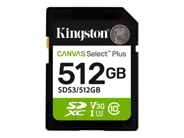 Kingston Canvas Select Plus - Flashminnekort 512 GB Video Class V3...