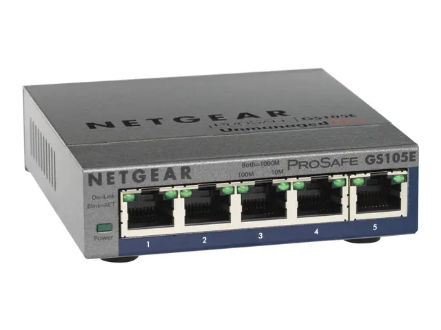 NETGEAR Plus GS105Ev2 - Switch - Styrt - 5 x 10/100/1000 - stasjonær