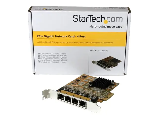 Startech 4 Port Gigabit NIC PCIe Network Card - Quad Adapter (ST10...