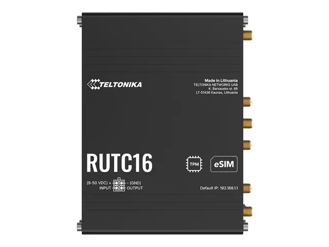 Teltonika RUTC16 - Trådløs ruter - WWAN 1GbE Dobbeltbånd - 3G, 4G