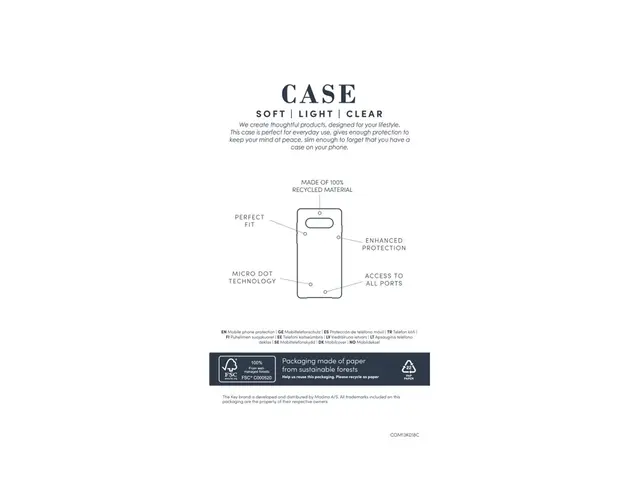 KEY Silicone - Baksidedeksel for mobiltelefon antibakteriell resir...