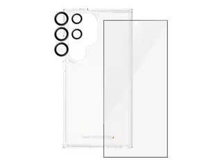 PanzerGlass - 3-i-1 beskyttelsespakke - baksidedeksel for mobiltelefon ultrabred passform med EasyAligner - D3O Bio, 100 % resirkulert plast - med skjerm- og linsebeskytter - for Samsung Galaxy S24 Ultra