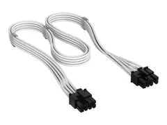 CORSAIR Elite Premium Type 4 - Strømkabel 8-pins PCIe-strøm (6+2) (hann) til 8-pins intern strømforsyning (hann) - individually sleeved - hvit (en pakke 2)