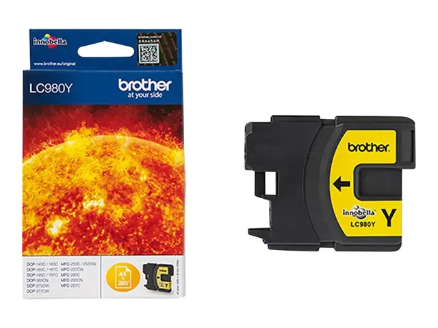 Brother LC980Y - Gul original blekkpatron for DCP-145, 163, 165, 1...