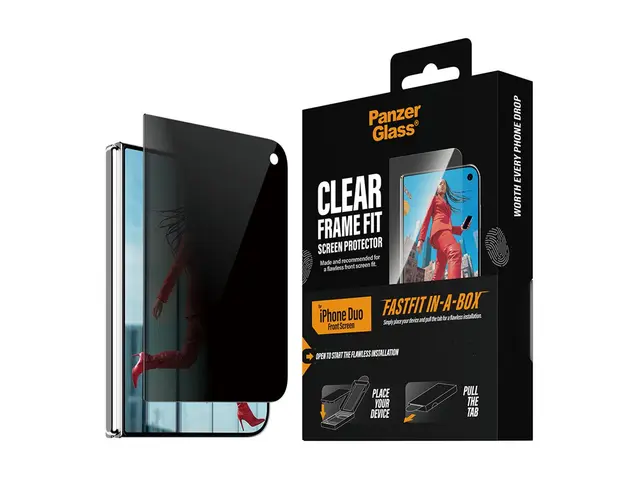 PanzerGlass® 2-Way Privacy Sub Screen Protector iPhone 2026 Fold | Ultra-Wide Fit w. FASTFIT IN-A-BOX 