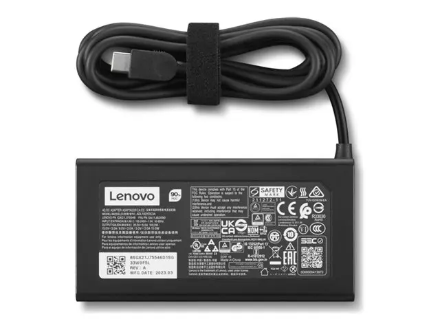 Lenovo - USB-C-strømadapter AC 100-240 V 100 watt svart