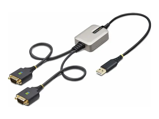 StarTech.com 2ft (60cm) 2-Port USB to Serial Adapter Cable, Interc...