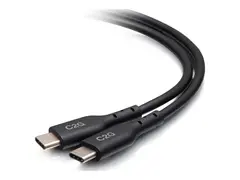 C2G 1.5ft (0.5m) USB-C Male to USB-C Male Cable (20V 5A) USB 2.0 (480Mbps) - USB-kabel - 24 pin USB-C (hann) til 24 pin USB-C (hann) - USB 2.0 - 20 V - 5 A - 50 cm - svart