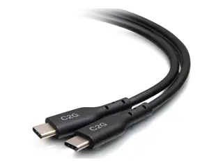C2G 1.5ft (0.5m) USB-C Male to USB-C Male Cable (20V 5A) USB 2.0 (480Mbps) - USB-kabel - USB-C (hann) til USB-C (hann) - USB 2.0 - 20 V - 5 A - 50 cm - svart