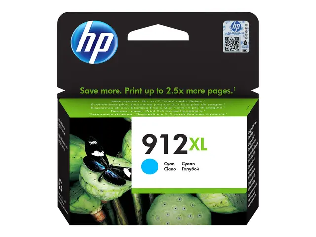 HP 912XL - 9.9 ml - Høy ytelse - cyan - original - blekkpatron - f...