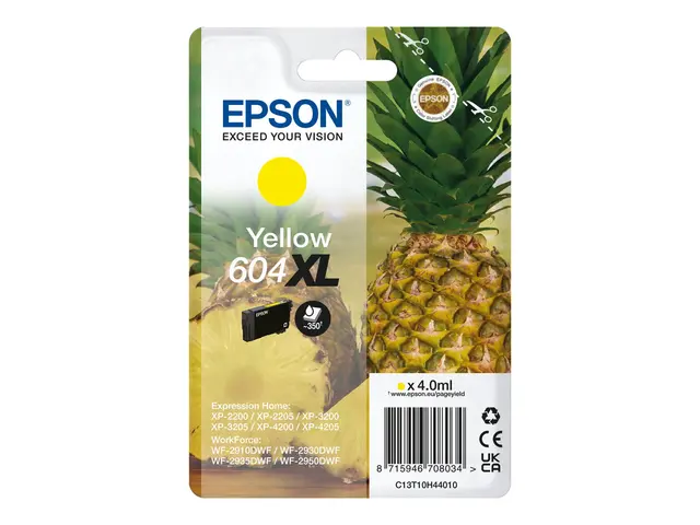 Epson 604XL Singlepack - 4 ml XL gul original blære med RF/lyd-ala...