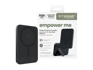 empower by PanzerGlass - Strømbank - med spin-stativ 5000 mAh (USB-C) - romsvart