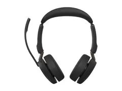 Jabra Evolve3 65 UC - Hodesett - on-ear - Bluetooth trådløs, kablet - aktiv støydemping - USB-A via Bluetooth-adapter, USB-C - Optimert for UC, Works With Google Meet, Microsoft Swift Pair Certified