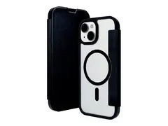 dbramante1928 Helsinki - Lommebok for mobiltelefon MagSafe-samsvar - veganl&#230;r, plastikk - klar/svart - for Apple iPhone 15