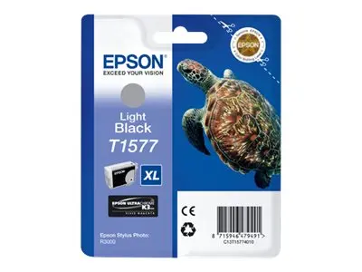 Epson T1577 - 25.9 ml - lys svart - original - blister - blekkpatr...