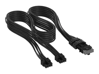 CORSAIR Elite Premium Type 5 - Strømkabel 8-pins PCIe-strøm (hann) til 16-stifts PCI-strøm (hann) - 65 cm - individually sleeved - svart