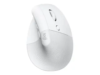 Logitech Lift for Mac - Vertikal mus - ergonomisk optisk - 6 knapper - tr&#229;dl&#248;s - Bluetooth - Logitech Logi Bolt USB-mottaker - elfenbenshvit - for Apple MacBook
