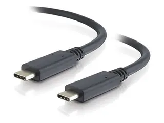 C2G 3ft USB C Cable - USB 3.2 - 10Gbps M/M - USB-kabel - USB-C (hann) til USB-C (hann) - USB 3.1 Gen 2 / Thunderbolt 3 - 20 V - 3 A - 1 m - svart