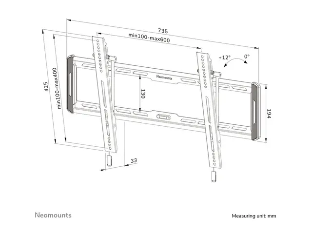 Neomounts WL35-550BL16 - Monteringssett (veggplate, brakettadapter...