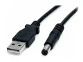 StarTech.com 3 ft USB to Type M Barrel 5V DC Power Cable Power cable - USB (power only) (M) to DC jack 5.5 mm (M) - 3 ft - molded - black - USB2TYPEM - strømkabel - USB (kun strøm) til DC-jakk 5,5 mm - 91 cm