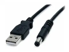 StarTech.com 3 ft USB to Type M Barrel 5V DC Power Cable Power cable - USB (power only) (M) to DC jack 5.5 mm (M) - 3 ft - molded - black - USB2TYPEM - str&#248;mkabel - USB (kun str&#248;m) til DC-jakk 5,5 mm - 91 cm