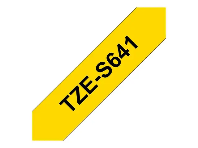 Brother TZe-S641 - Sterkt adhesiv svart på gult Rull (1,8 cm x 8 m...