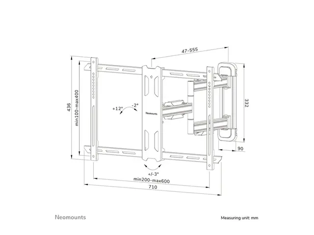Neomounts WL40S-850BL16 - Monteringssett (VESA-plate, veggplate, d...