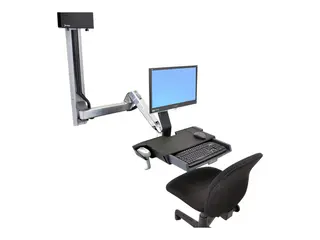 Ergotron StyleView Sit-Stand Combo Extender Monteringskomponent (forlengerarm, veggskinnemontering, armdeksel, tilbeh&#248;rsfastvare) - for LCD-skjerm / PC-utstyr - aluminium, kvalitetsplast - polert aluminium